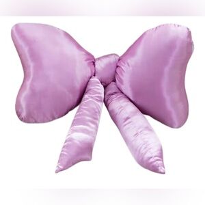 Big Bow Throw Pillow - Bow Shaped Pillow - Silky Satin - Coquette Decor